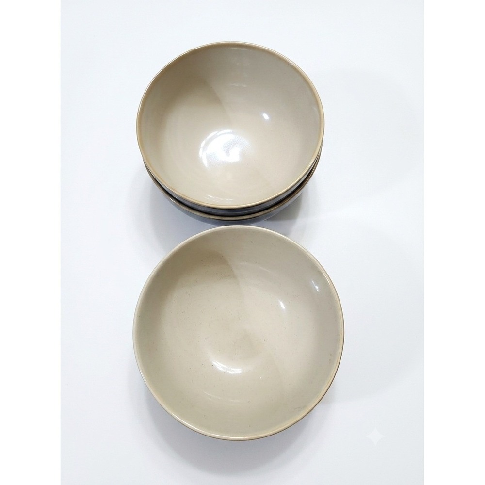 Pier 1 Antiqued Blue Stoneware Bowls Set of 2 Matte Blue Cream Cereal Soup - Picture 3 of 4